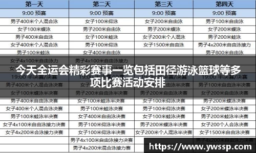 今天全运会精彩赛事一览包括田径游泳篮球等多项比赛活动安排