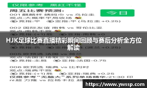 HJK足球比赛直播精彩瞬间回顾与赛后分析全方位解读