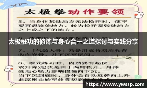 太极桩功的修炼与身心合一之道探讨与实践分享