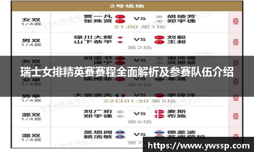 瑞士女排精英赛赛程全面解析及参赛队伍介绍